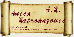 Anica Matropazović vizit kartica